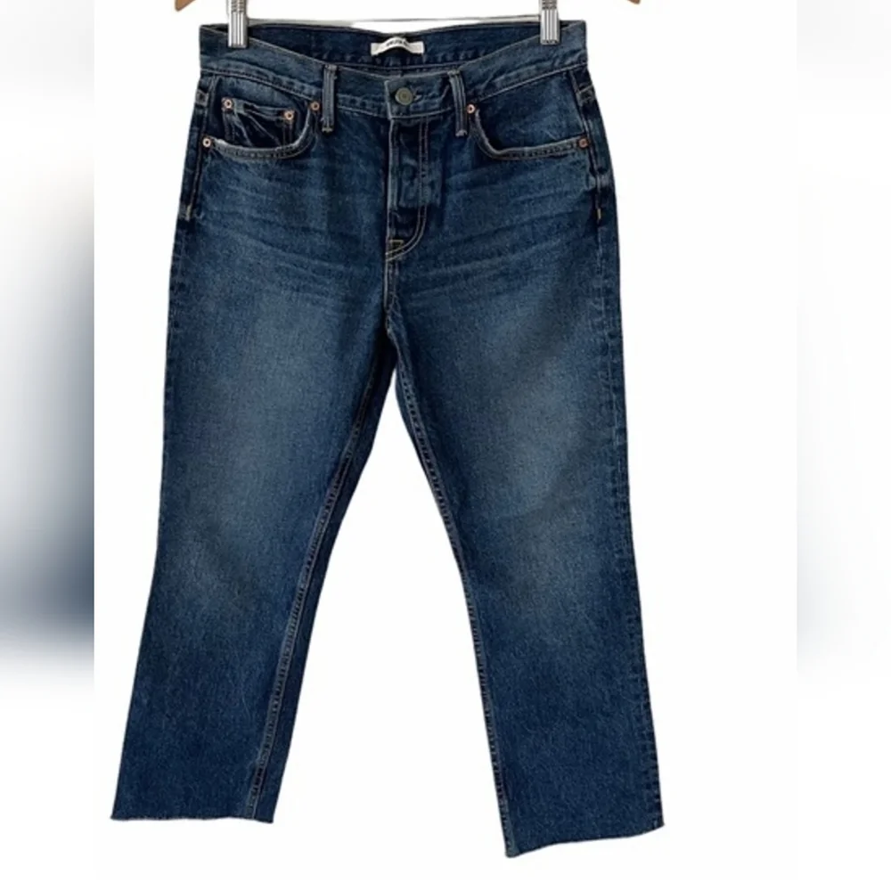 GRLFRND  TATUM Dark Blue Cropped Jeans Size 27. - Picture 3 of 15